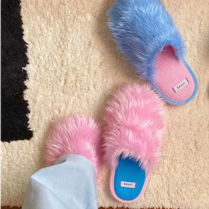 Long Pile Indoor Silent Non-Slip Slippers