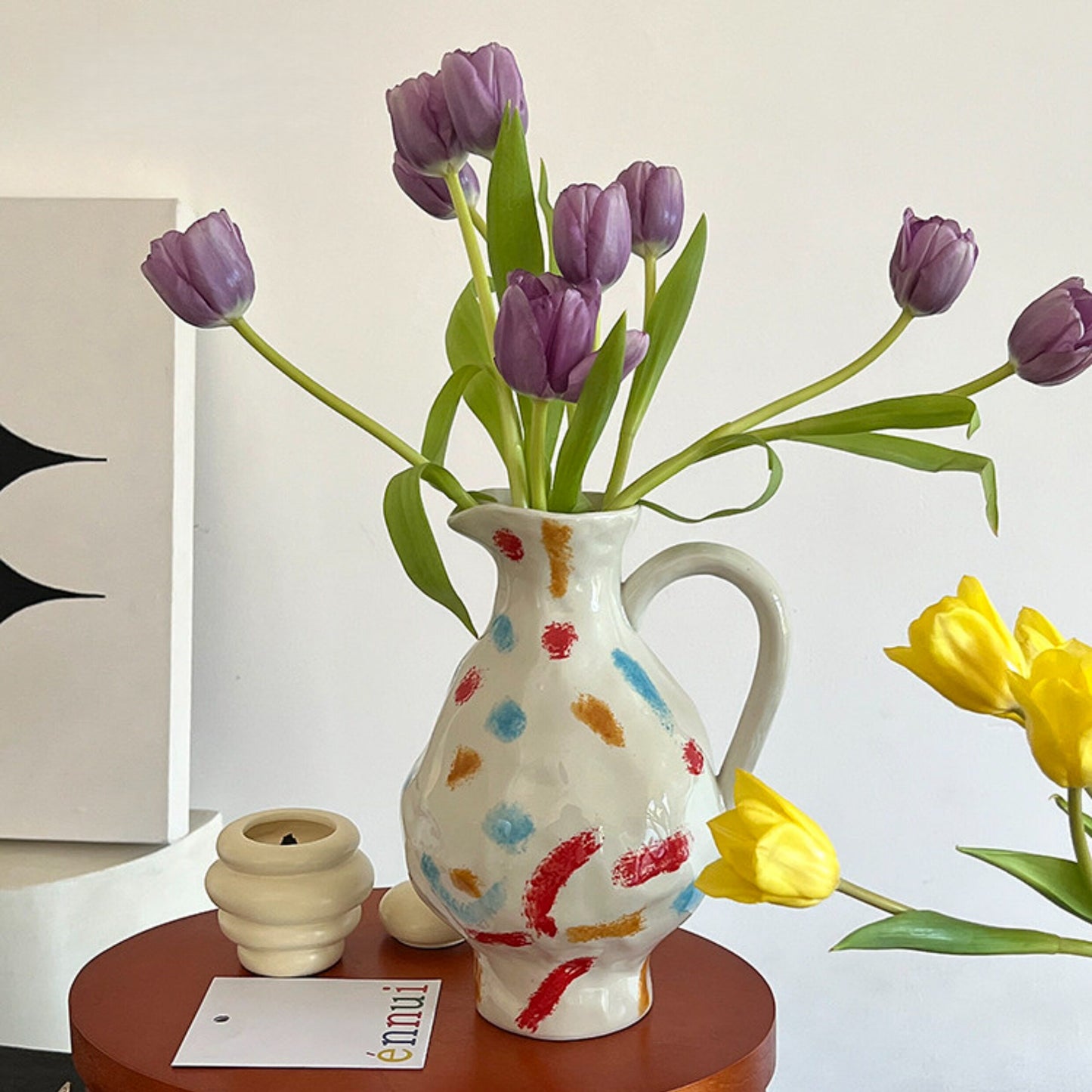 Hand-Painted Ceramic Vase & Mug
