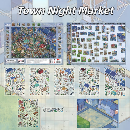 Town Corners 3D Sticker | 6 Cute Miniature Scenes