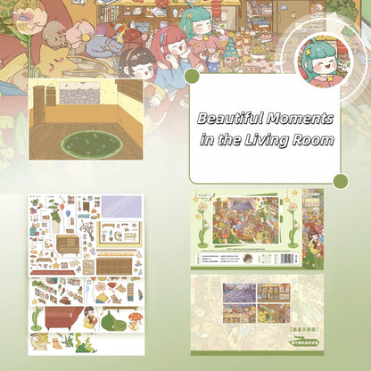 Household Diaries 3D Sticker | 3 Cute Miniature Scenes