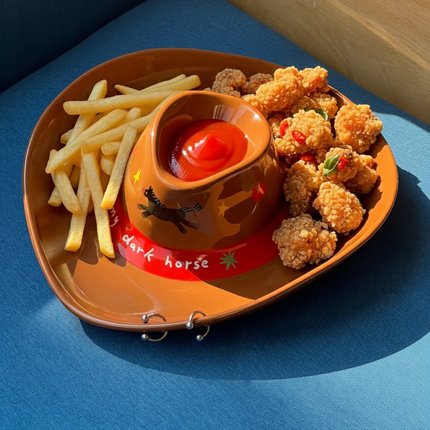 Cowboy Hat-Shaped Ceramic Plate