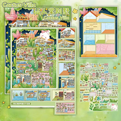 Cubicle Series 3D Sticker | 2 Cute Miniature Scenes