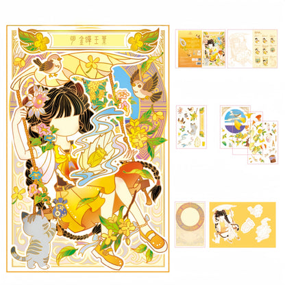 Historical Fantasy 3D Sticker | 2 Cute Miniature Scenes