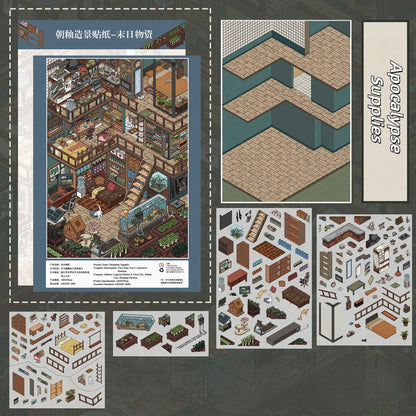 Doomsday Rebirth Series 3D Sticker | 4 Cute Miniature Scenes