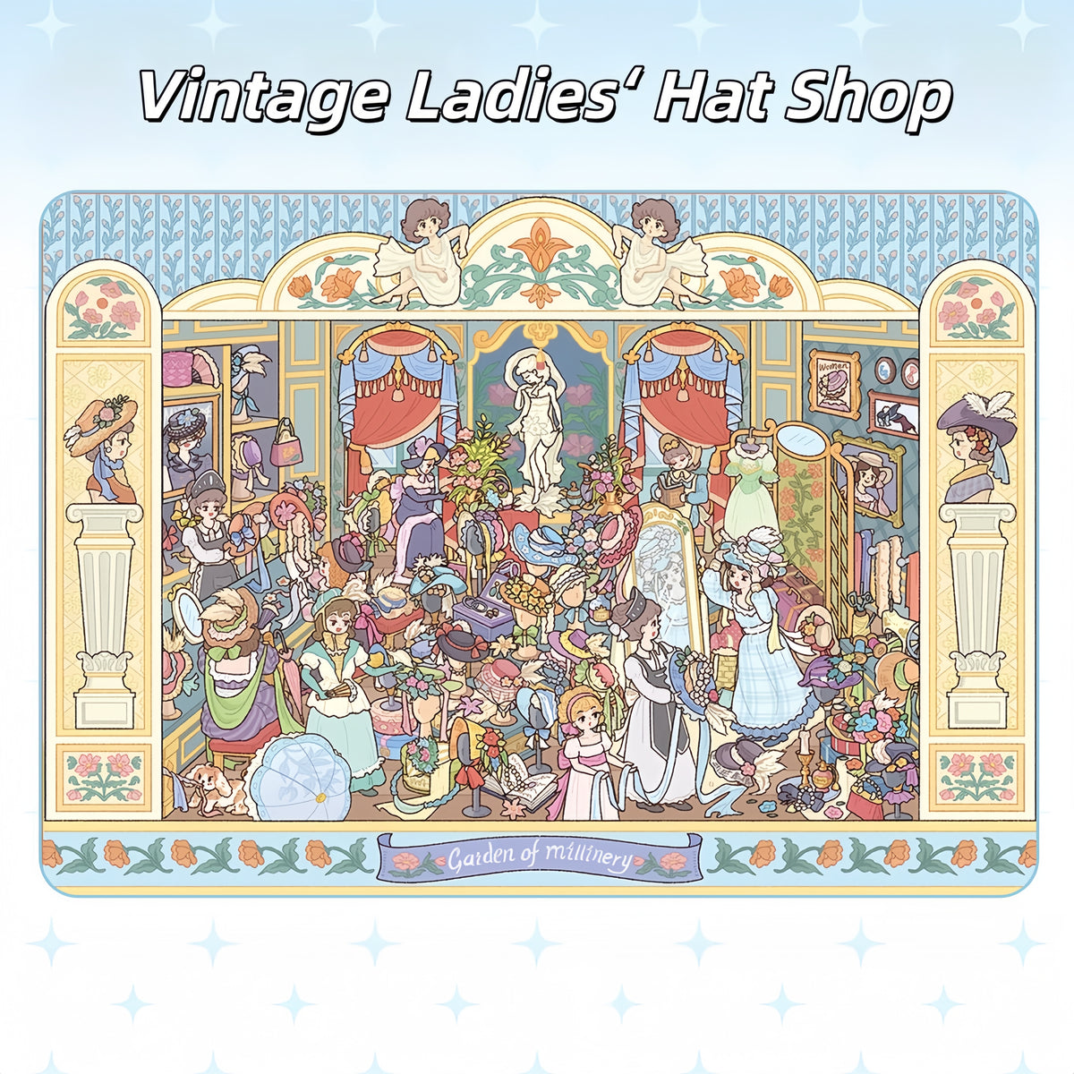 Vintage Ladies‘ Hat Shop 3D Sticker