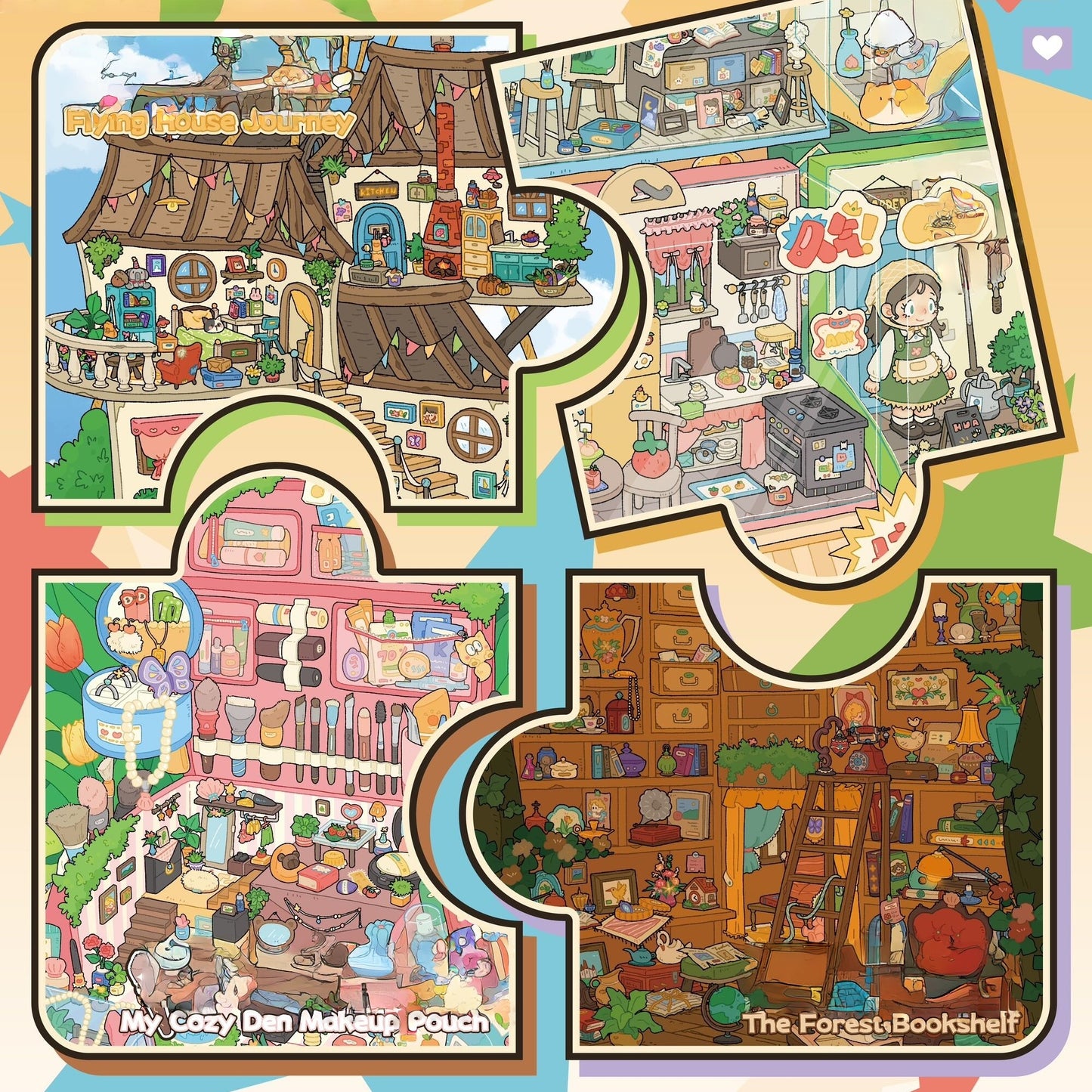Dream Archive 3D Sticker | 4 Cute Miniature Scenes