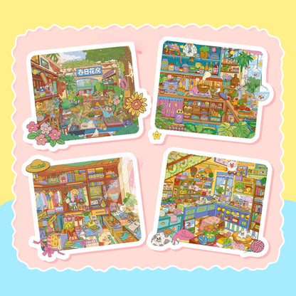 Homey Nooks 3D Sticker | 4 Cute Miniature Scenes