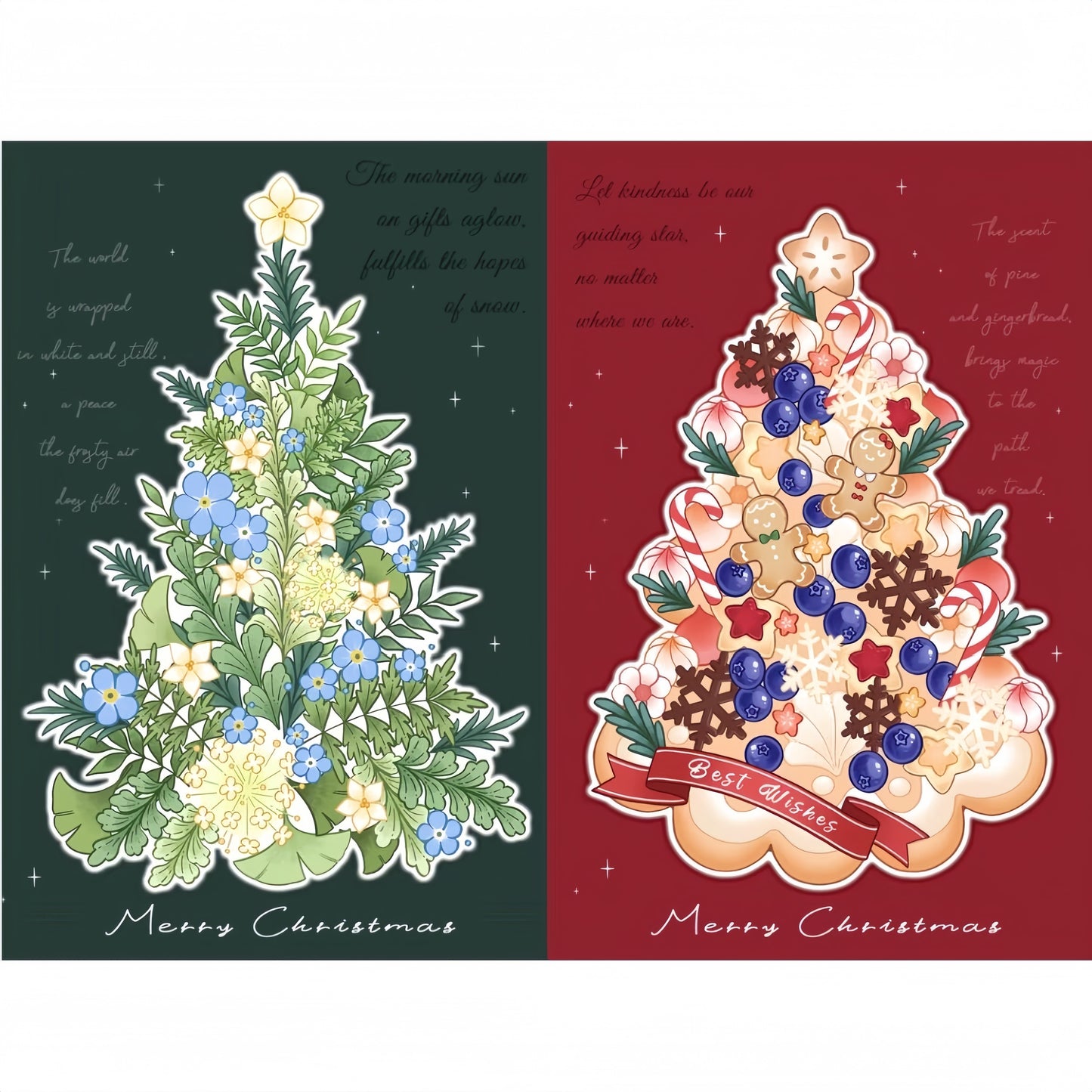Christmas Tree 3D Sticker | 2 Cute Miniature Scenes