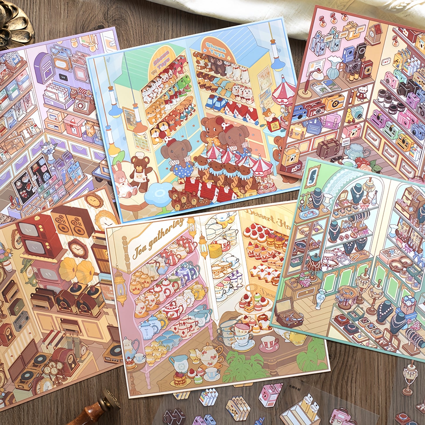 General Store 3D Sticker | 6 Cute Miniature Scenes