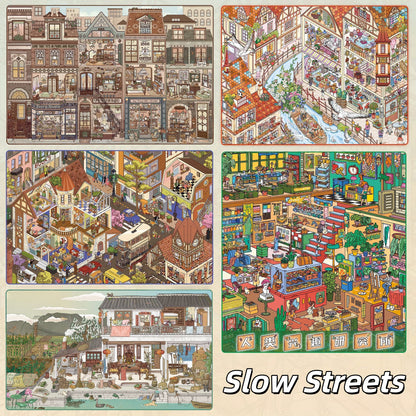 Slow Streets 3D Sticker | 5 Cute Miniature Scenes