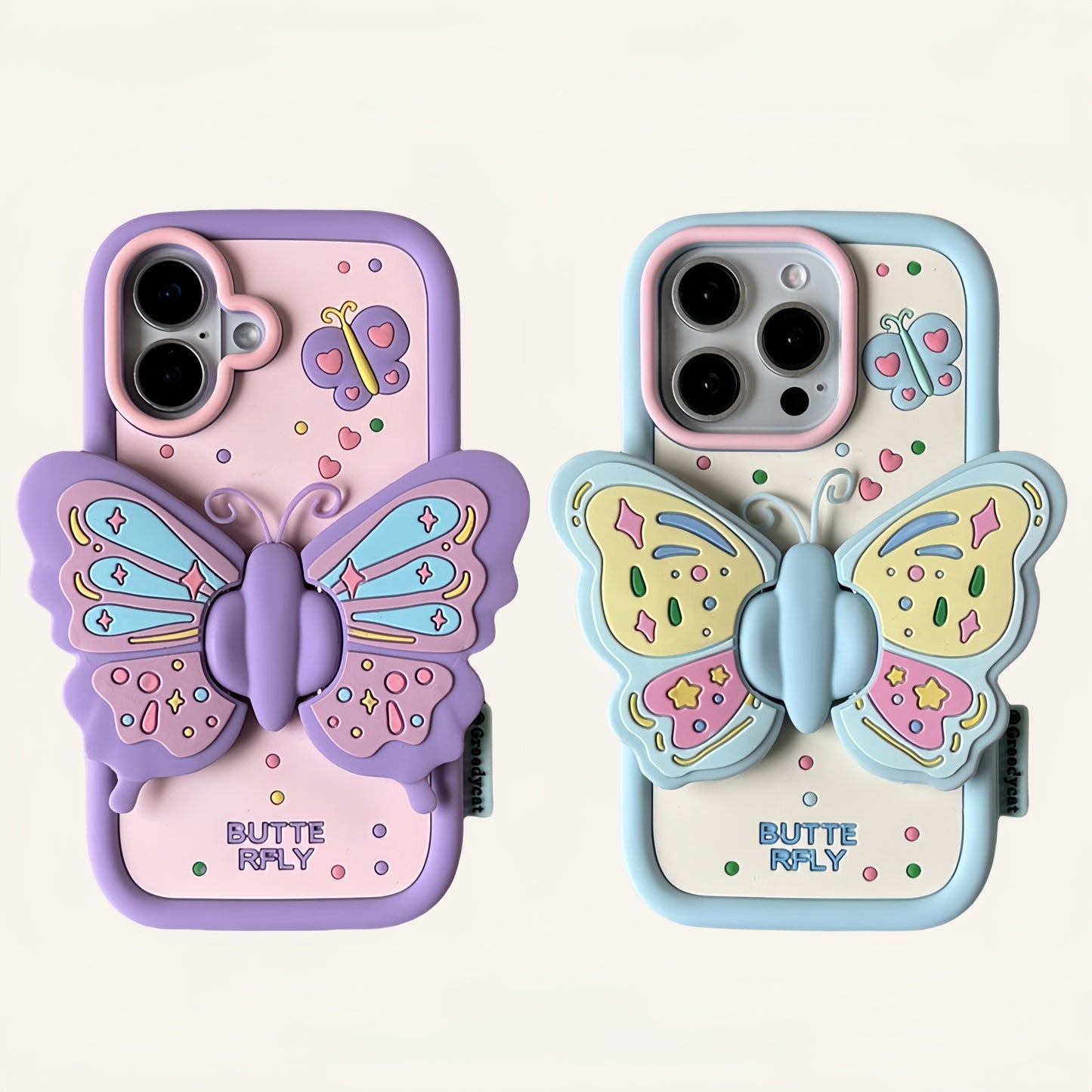 3D Butterfly Stand Silicone Phone Case