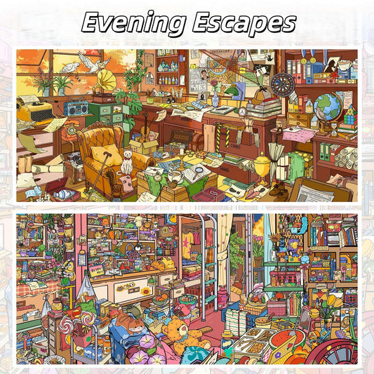 Evening Escapes 3D Sticker | 2 Cute Miniature Scenes