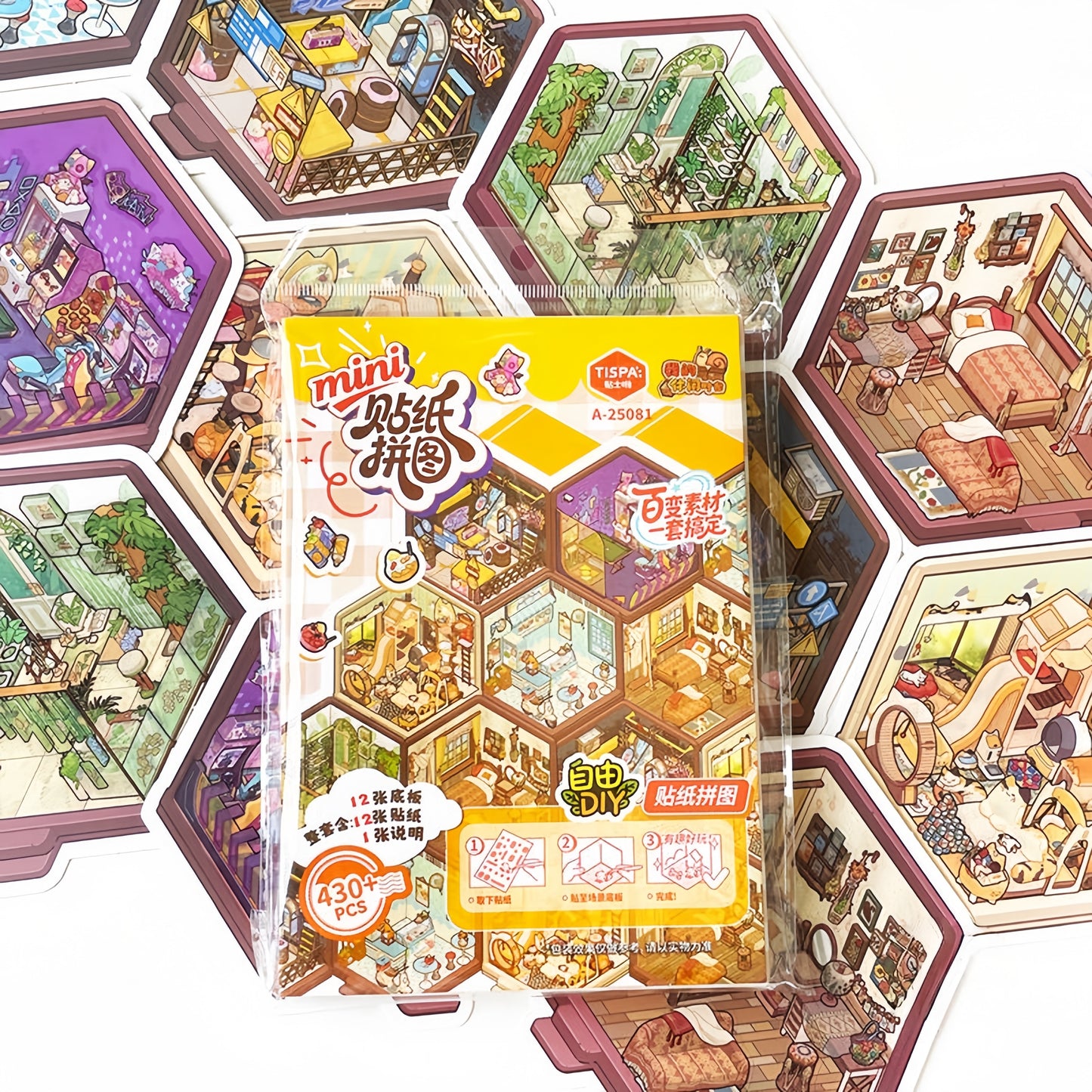 Mini Rooms 3D Sticker Book