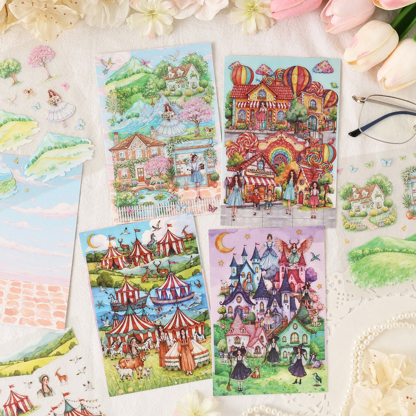 Dream Containment 3D Sticker | 4 Cute Miniature Scenes