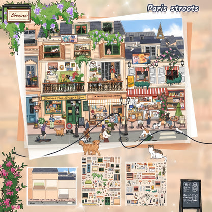 Street Corner 3D Sticker | 3 Cute Miniature Scenes
