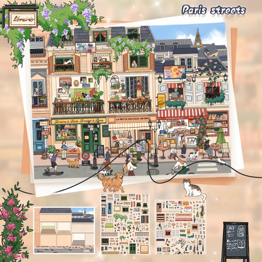 Street Corner 3D Sticker | 3 Cute Miniature Scenes