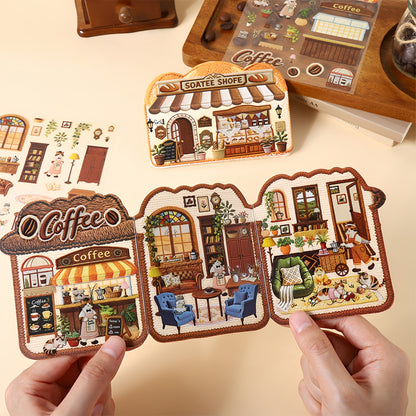 Embroidery Shop 3D Sticker | 4 Cute Miniature Scenes