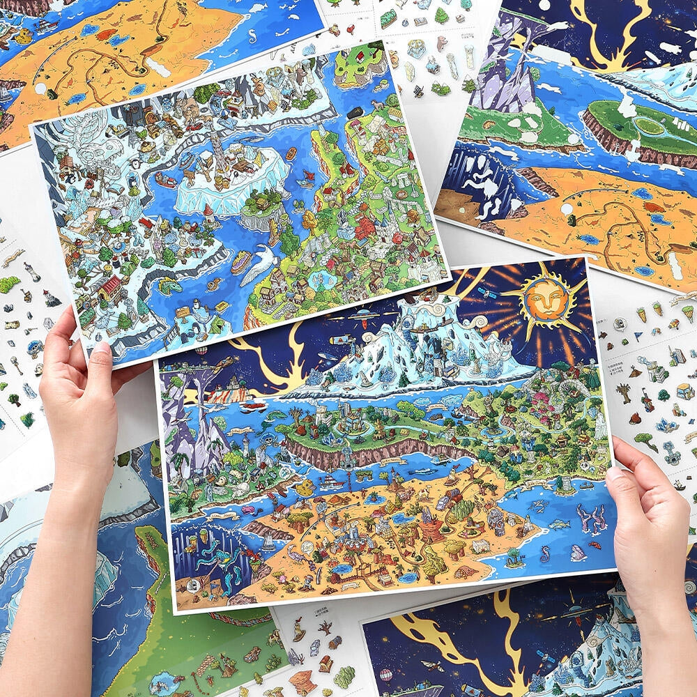 The Waste 3D Sticker | 2 Cute Miniature Scenes