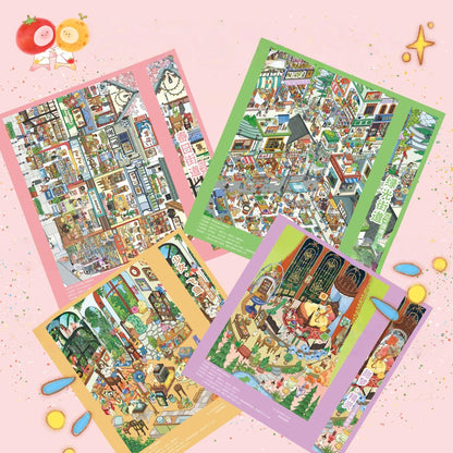 Leisure Life 3D Sticker | 4 Cute Miniature Scenes