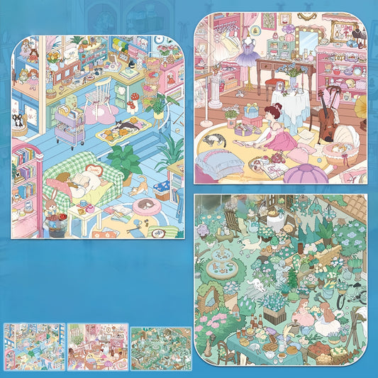 Soft Dream Series 3D Sticker | 3 Cute Miniature Scenes