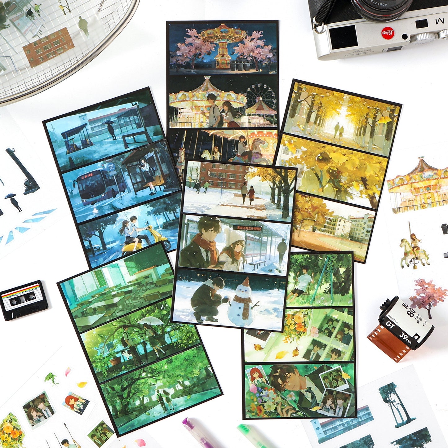 Youth Time 3D Sticker | 6 Cute Miniature Scenes