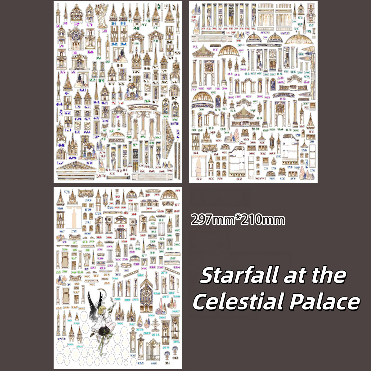 Sacred Ruins 3D Sticker | 2 Cute Miniature Scenes