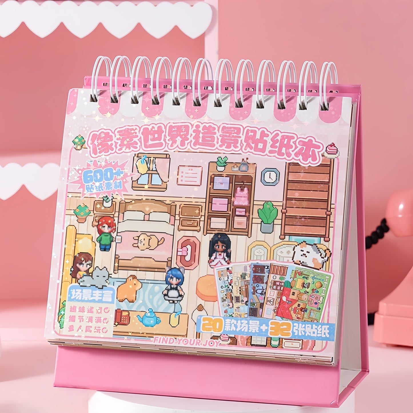 Pixel World 3D Sticker Book