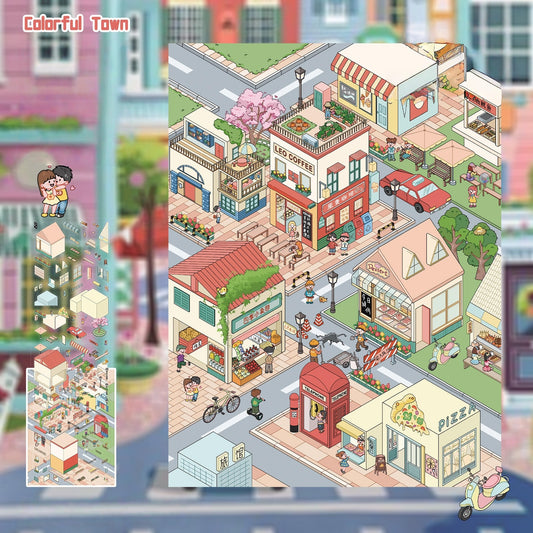 Colorful Town 3D Sticker