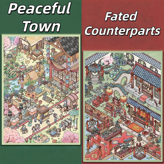 Ancient Streetscape 3D Sticker | 2 Cute Miniature Scenes