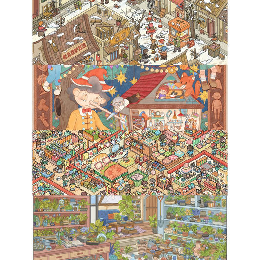 Simulation Management 3D Sticker | 4 Cute Miniature Scenes