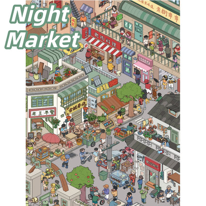 Streetscape 3D Sticker | 2 Cute Miniature Scenes