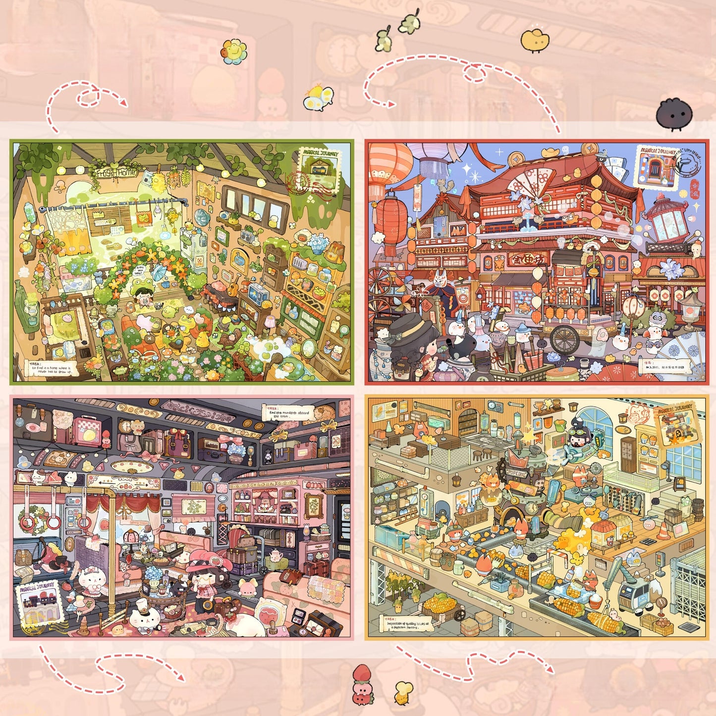 Tiny Worlds to Explore 3D Sticker | 4 Cute Miniature Scenes