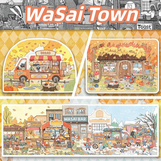WaSai Town 3D Sticker | 3 Cute Miniature Scenes