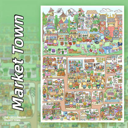 Hour of Gathering 3D Sticker | 2 Cute Miniature Scenes