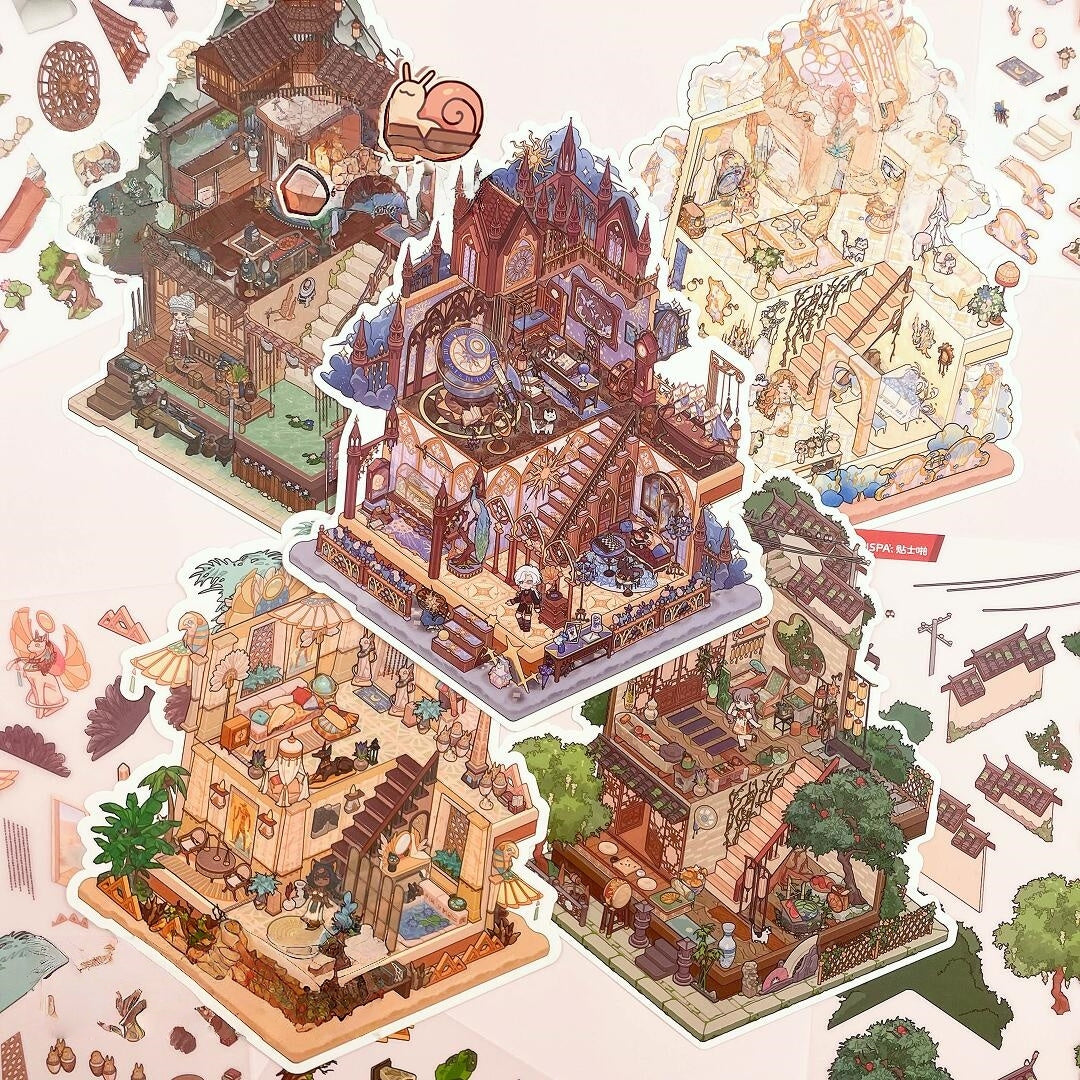 Dreamscape 3D Sticker | 5 Cute Miniature Scenes