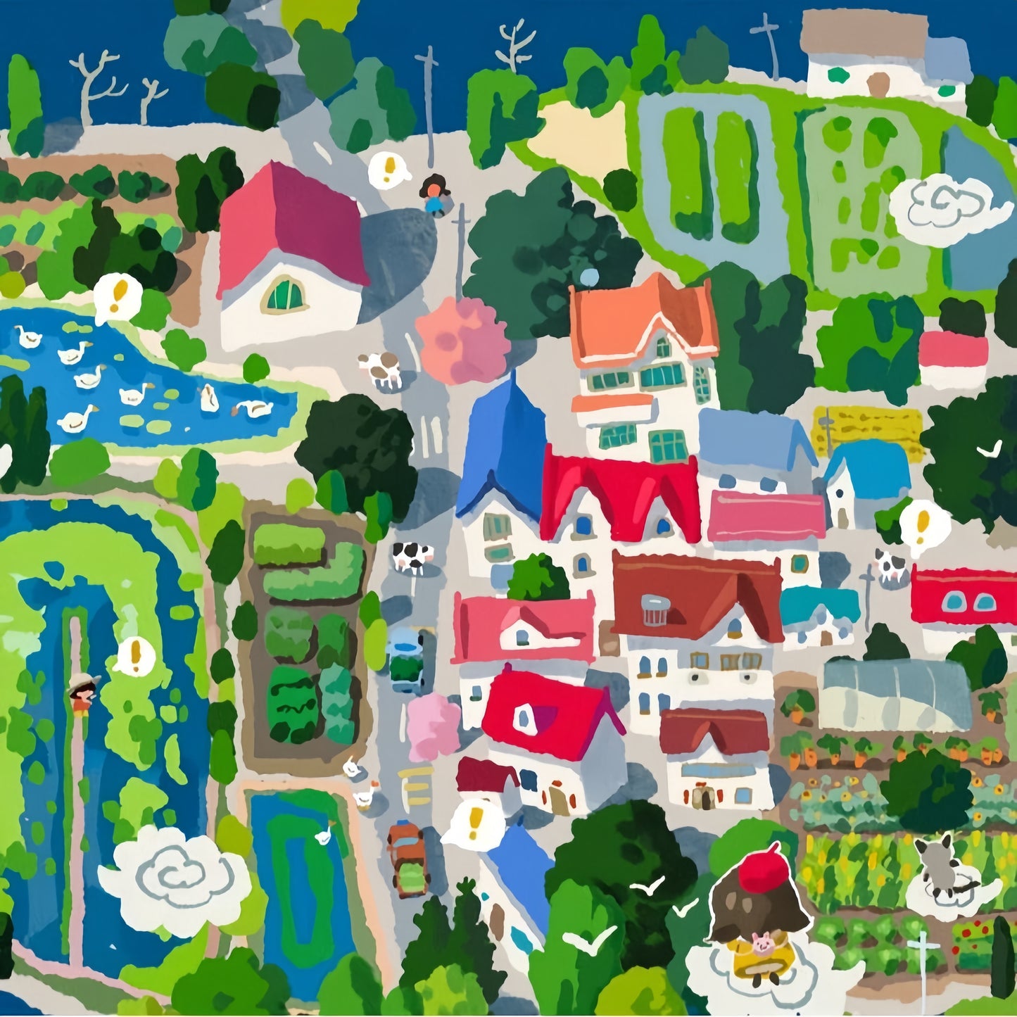 Childhood & Countryside 3D Sticker | 4 Cute Miniature Scenes