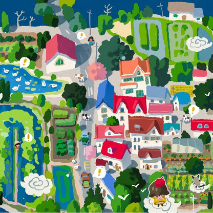 Childhood & Countryside 3D Sticker | 4 Cute Miniature Scenes