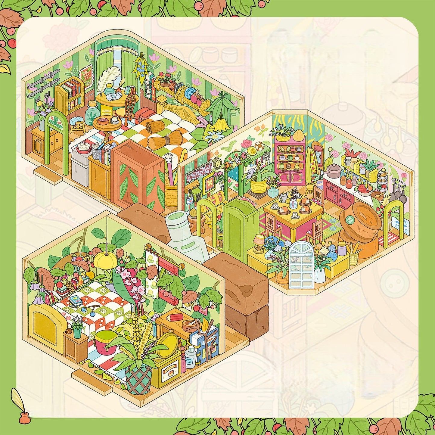 Arrietty's Home 3D Sticker | 3 Cute Miniature Scenes
