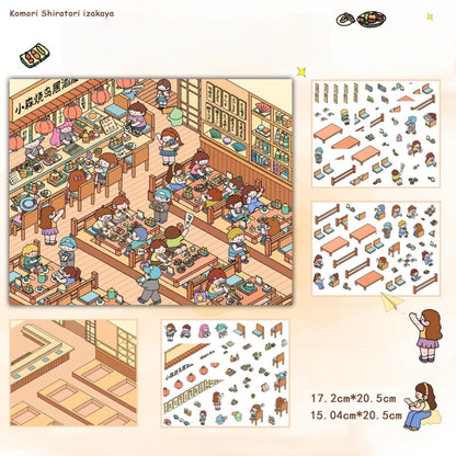 Eastern Marketplace 3D Sticker | 3 Cute Miniature Scenes