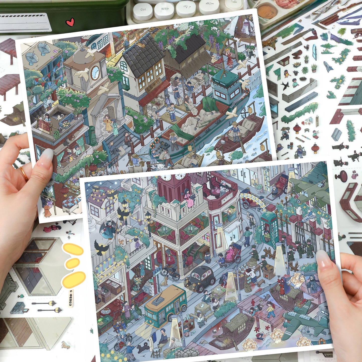 Twilight Eras 3D Sticker | 2 Cute Miniature Scenes