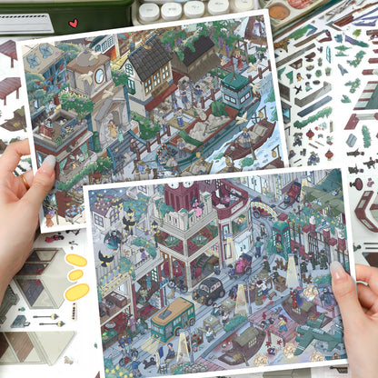 Twilight Eras 3D Sticker | 2 Cute Miniature Scenes