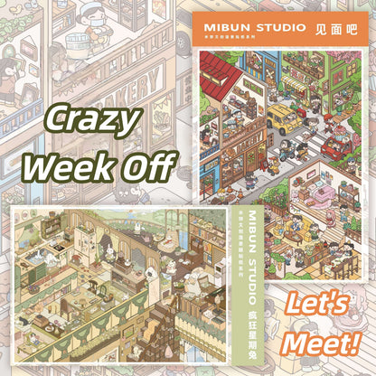 Leisure Life 3D Sticker | 2 Cute Miniature Scenes