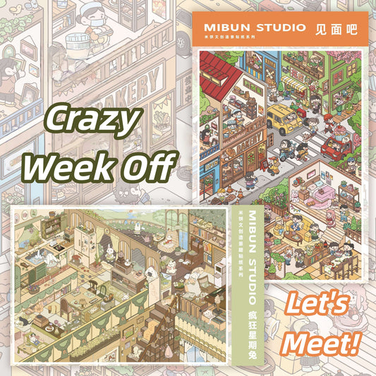 Leisure Life 3D Sticker | 2 Cute Miniature Scenes