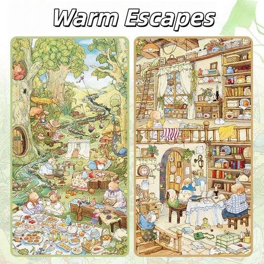 Warm Escapes 3D Sticker | 2 Cute Miniature Scenes