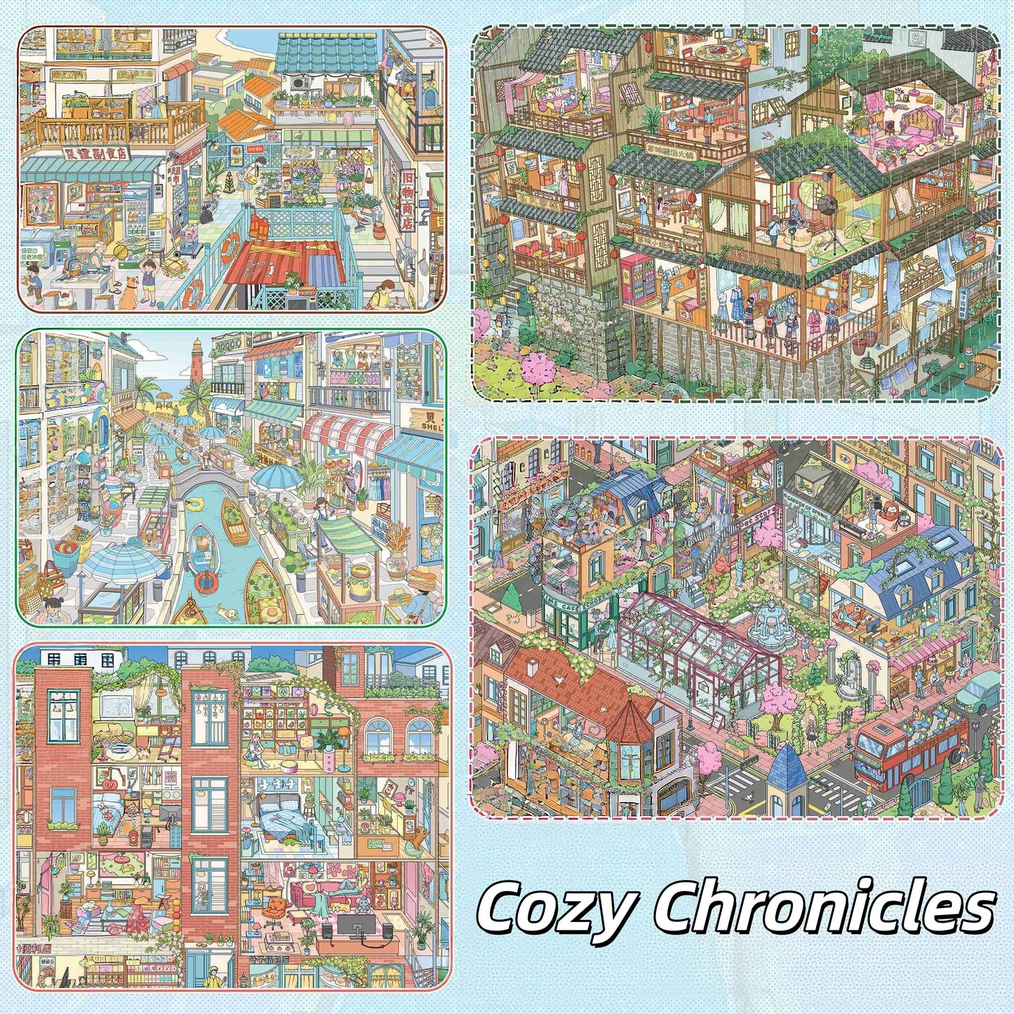 Cozy Chronicles 3D Sticker | 5 Cute Miniature Scenes
