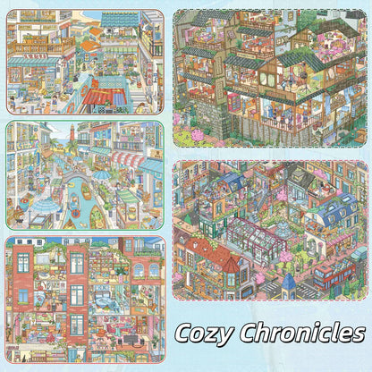 Cozy Chronicles 3D Sticker | 5 Cute Miniature Scenes