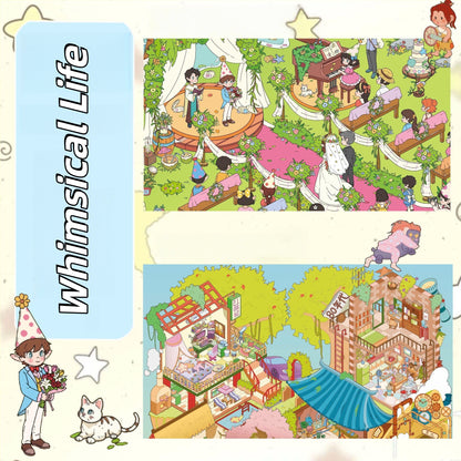 Whimsical Life 3D Sticker | 2 Cute Miniature Scenes