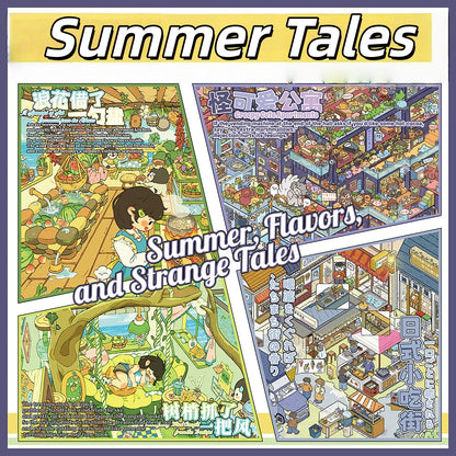 Summer Tales 3D Sticker | 4 Cute Miniature Scenes