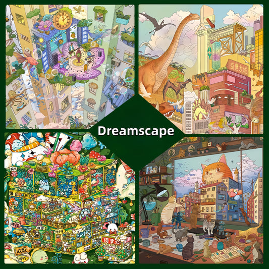 The Dreamscape 3D Sticker | 4 Cute Miniature Scenes