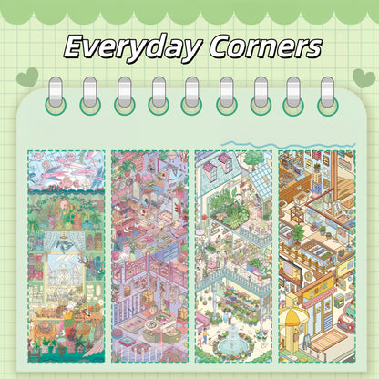 Everyday Corners 3D Sticker | 4 Cute Miniature Scenes